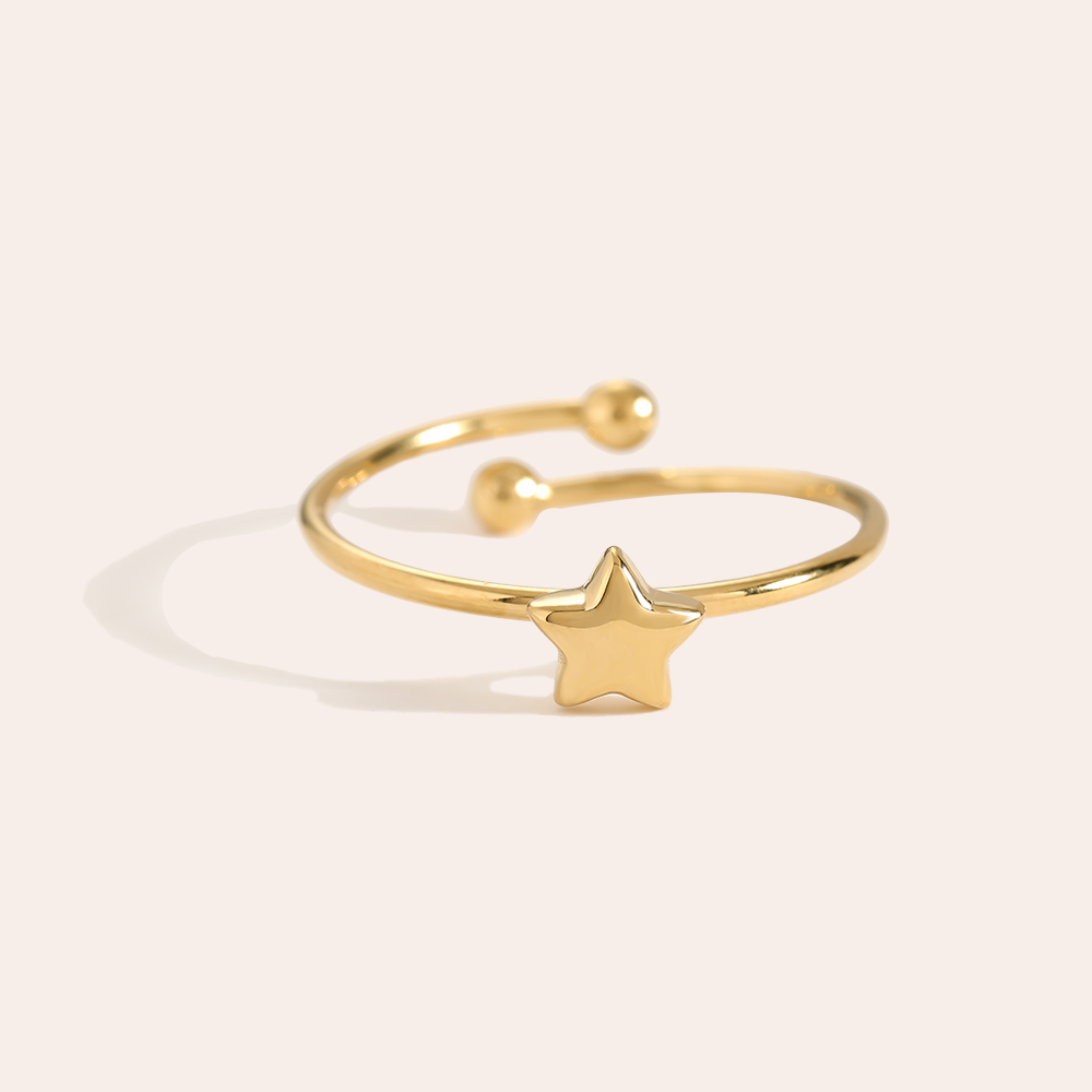 Edelstahl Ring Simple Star