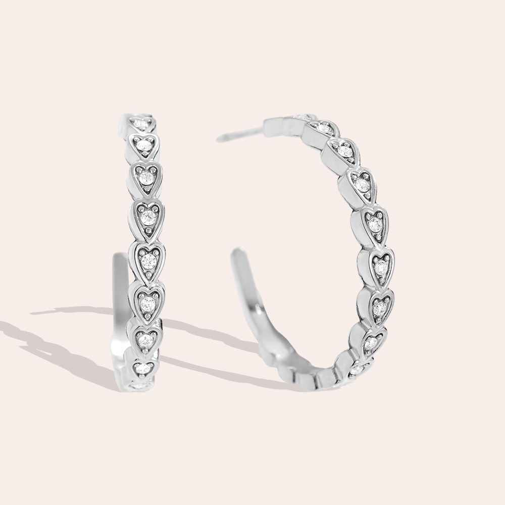 2.2cm Mini Hearts Hoop Edelstahl Ohrringe            