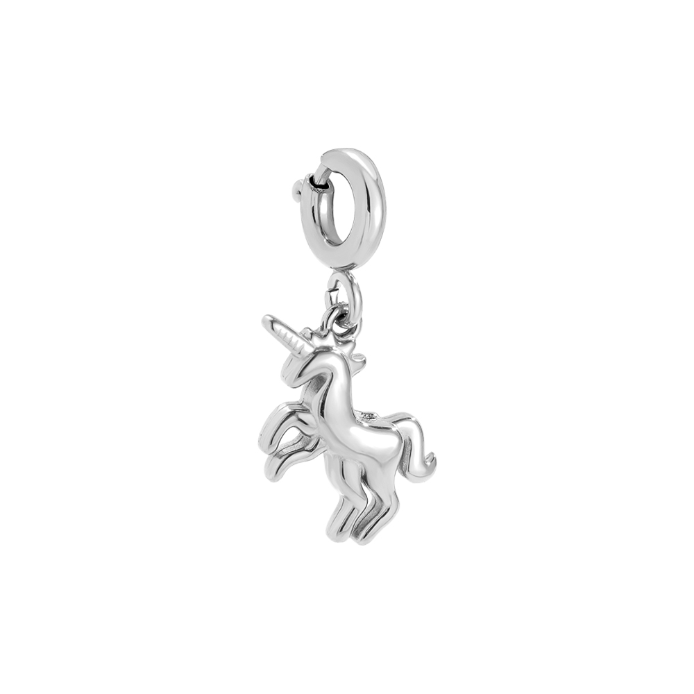 1.2cm Spring Clasp Unicorn Edelstahl Pendant    