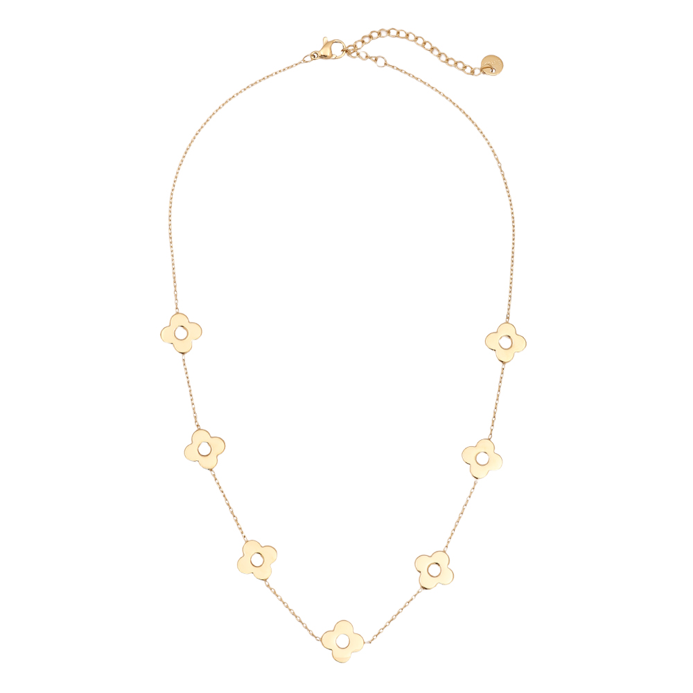 40cm Fünf Blumen Edelstahl Halskette  