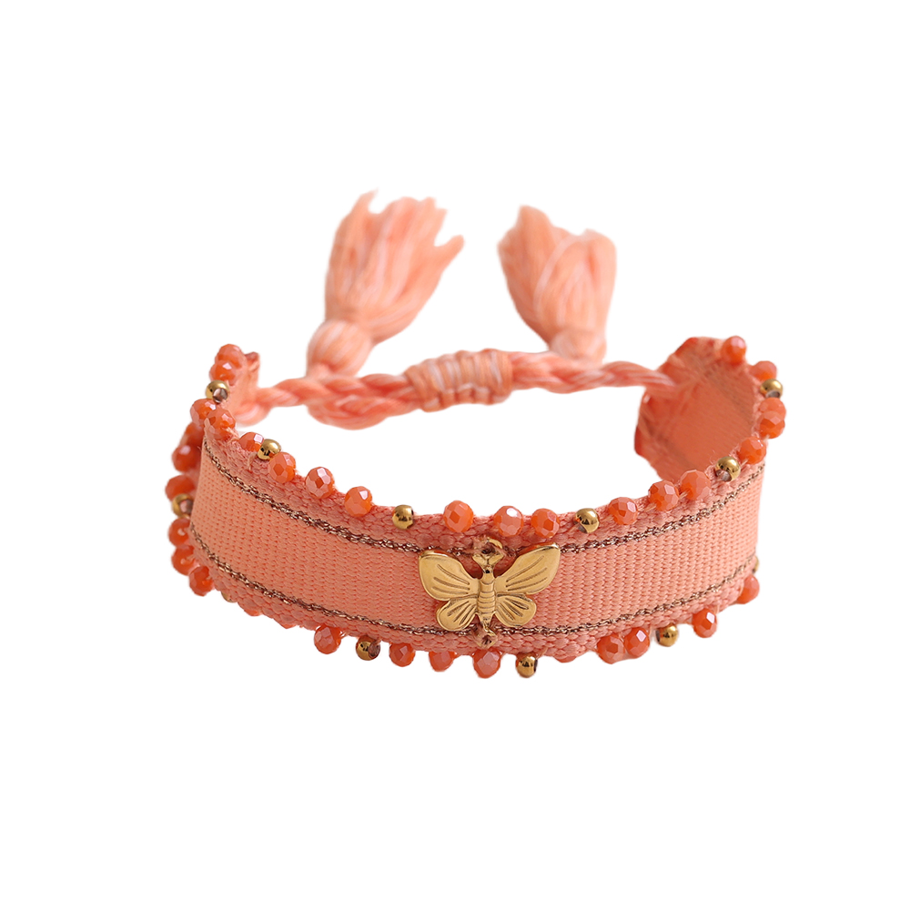 Schmetterling auf einem Polyesterbeutel Edelstahl Armband  