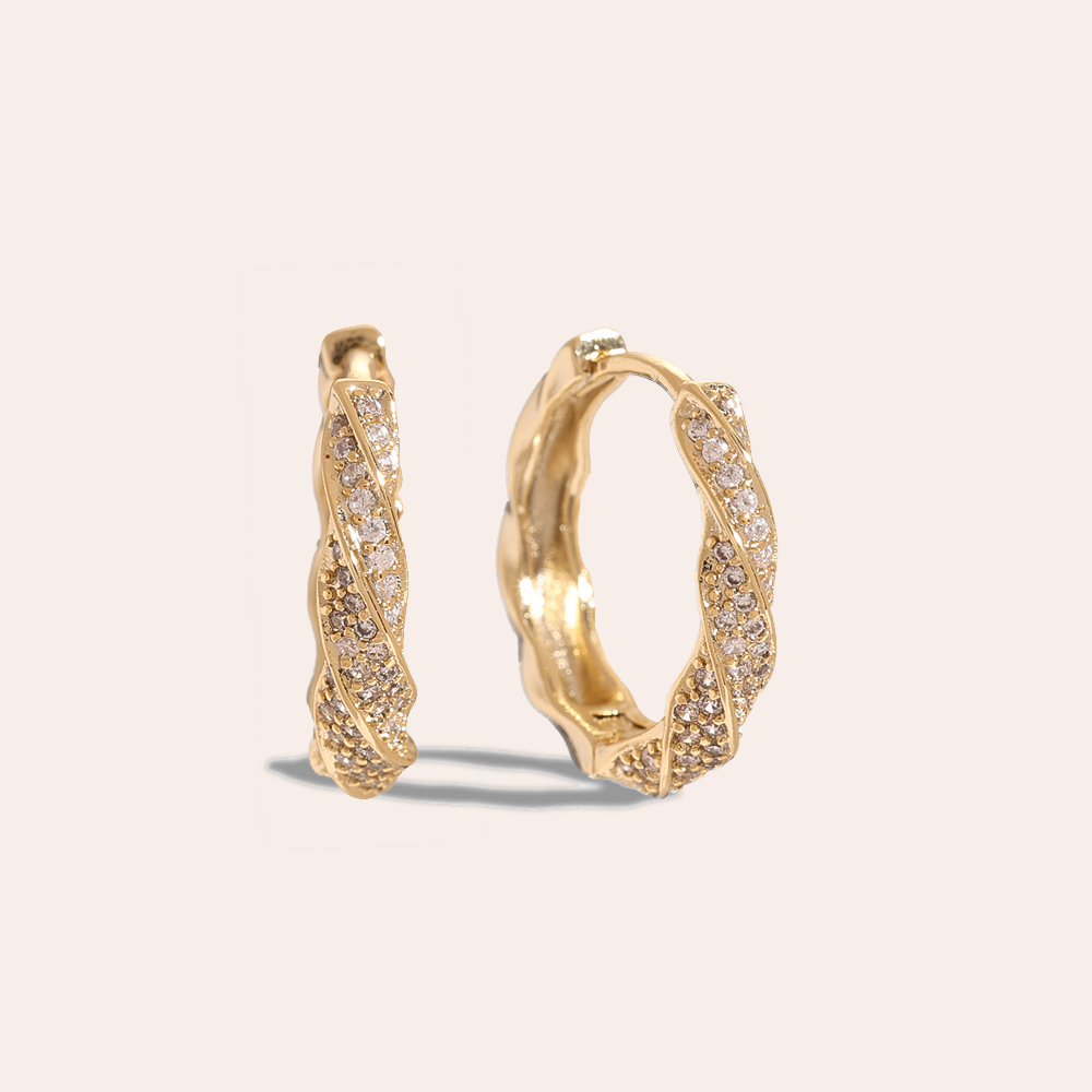 Vergoldete Ohrringe Mini Diamonds In Hoop