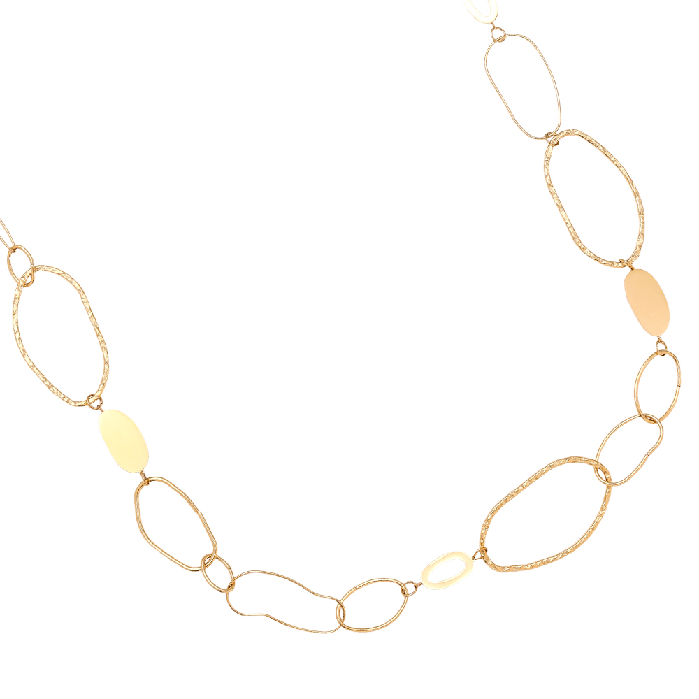Edelstahl Halskette 90cm Various Oval Chain