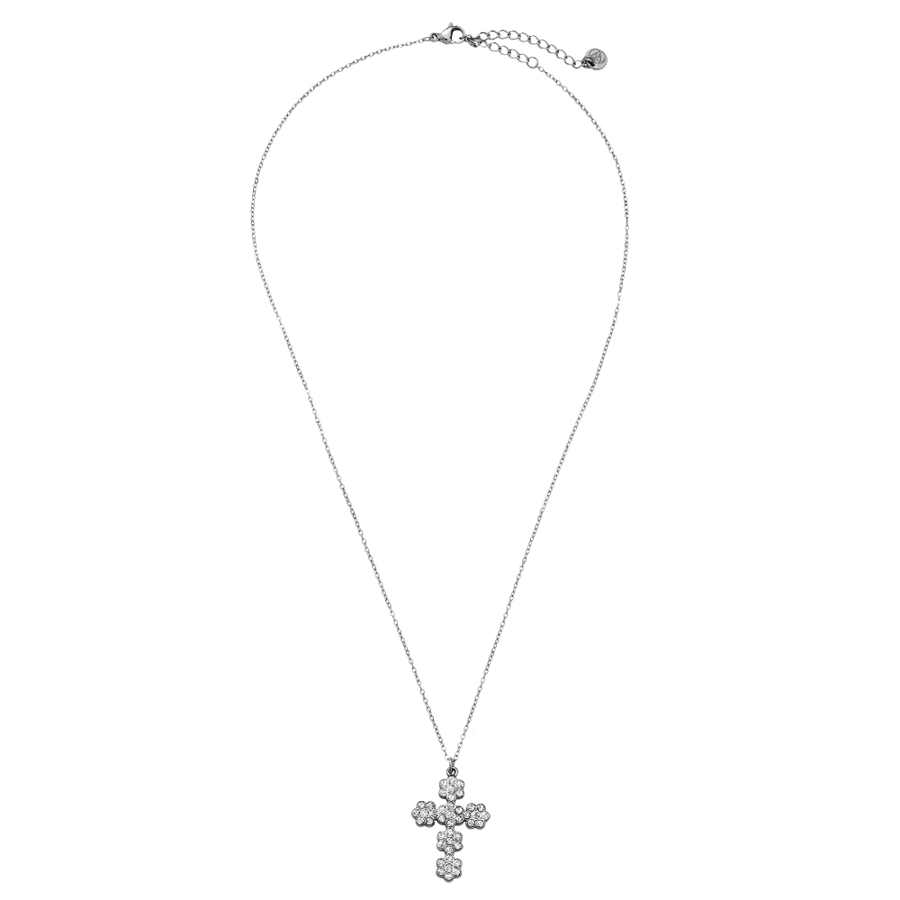 39cm Diamond Nice Cross Edelstahl Halskette      