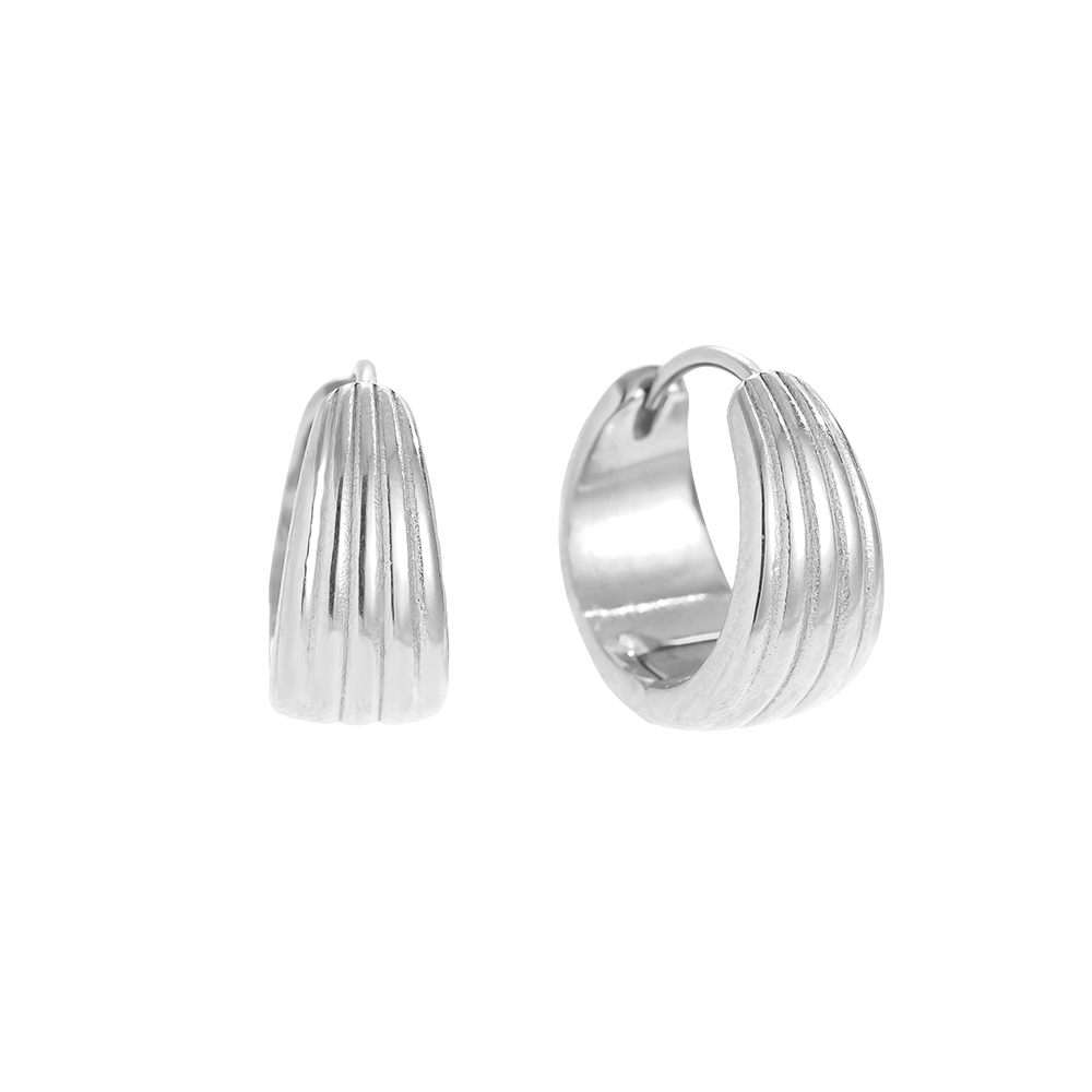 1.5cm Nice Line Hoop Edelstahl Ohrringe    