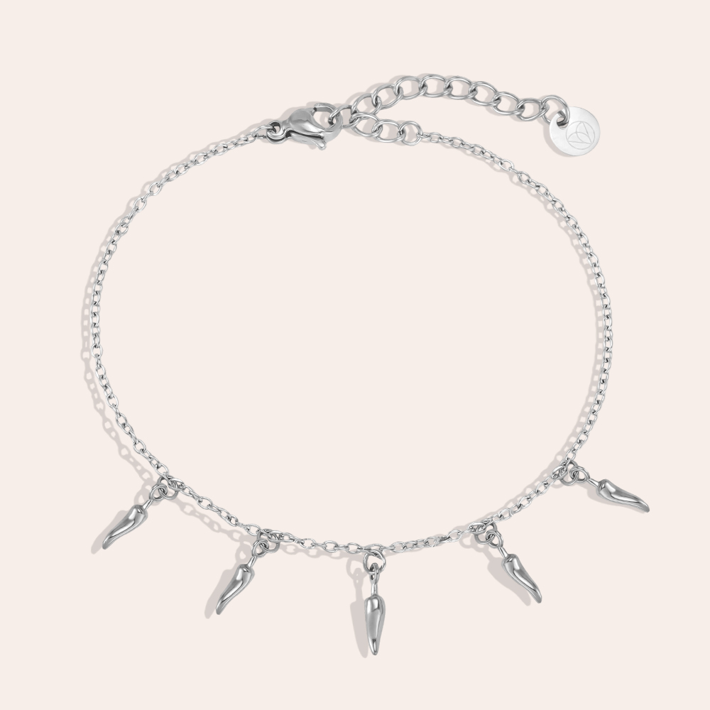 Edelstahl Armband 17cm viele kleine Chili 