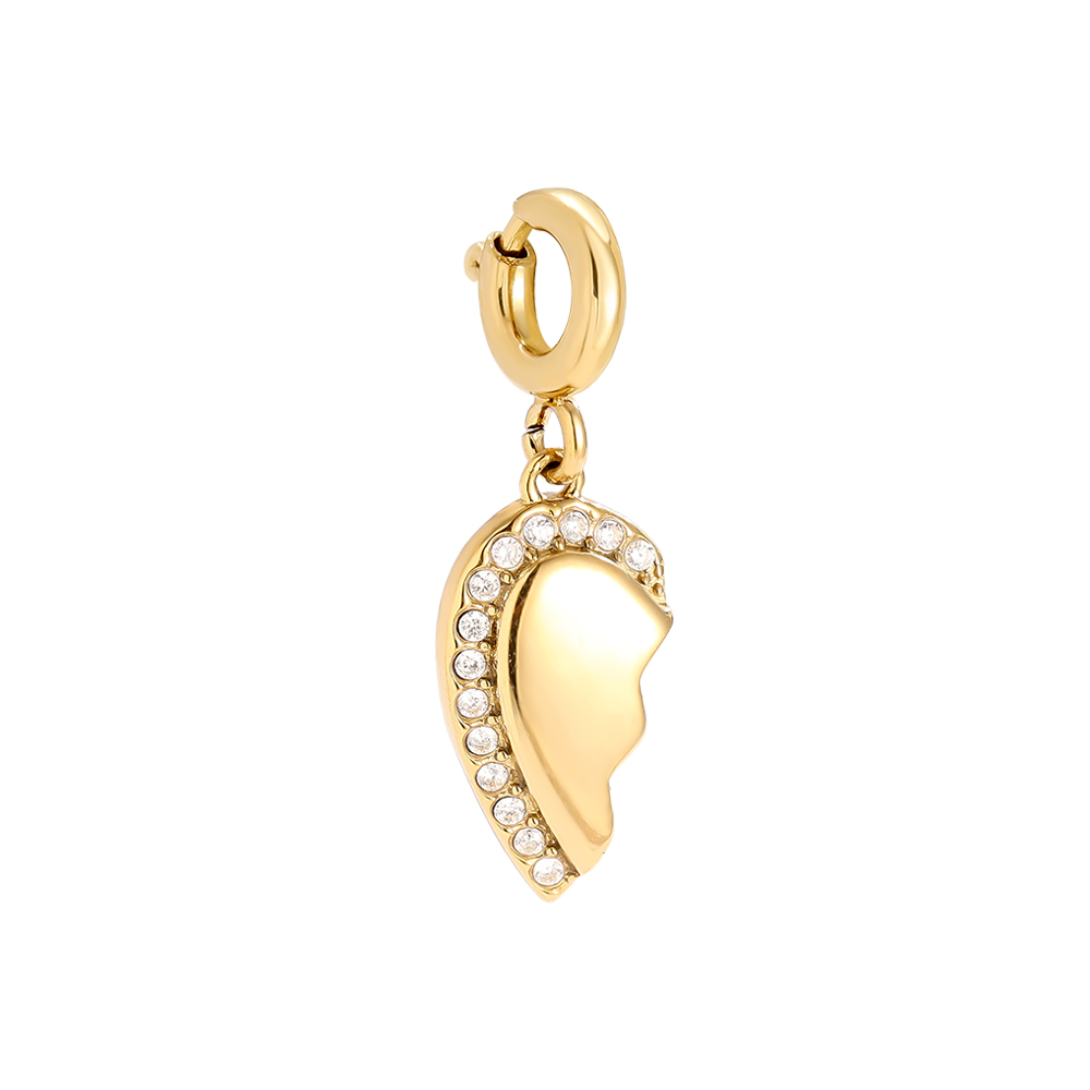 12mm Spring Clasp 2 Hearts Edelstahl Pendant     