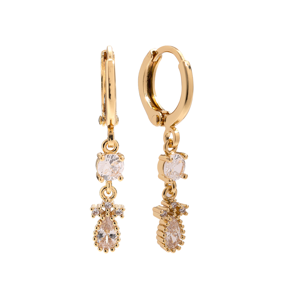 3cm Bright Diamonds Vergoldete Ohrringe 