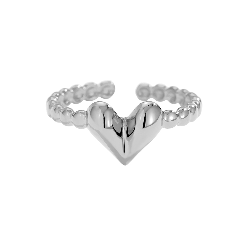 Fine Heart Edelstahl Ring          