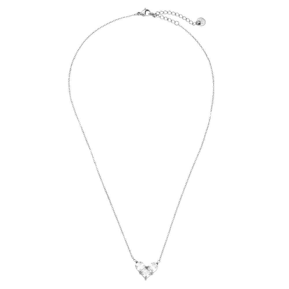 40cm Nice Diamond Heart Edelstahl Halskette     