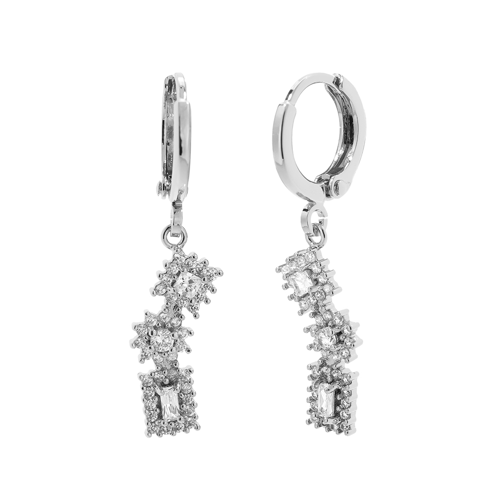 Vergoldete Ohrringe 3.4cm Mini Cubes Diamond