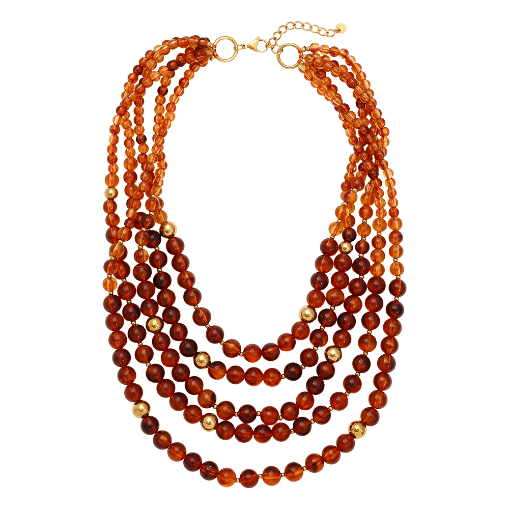 48cm Acrylic Beaded Edelstahl Halsketten