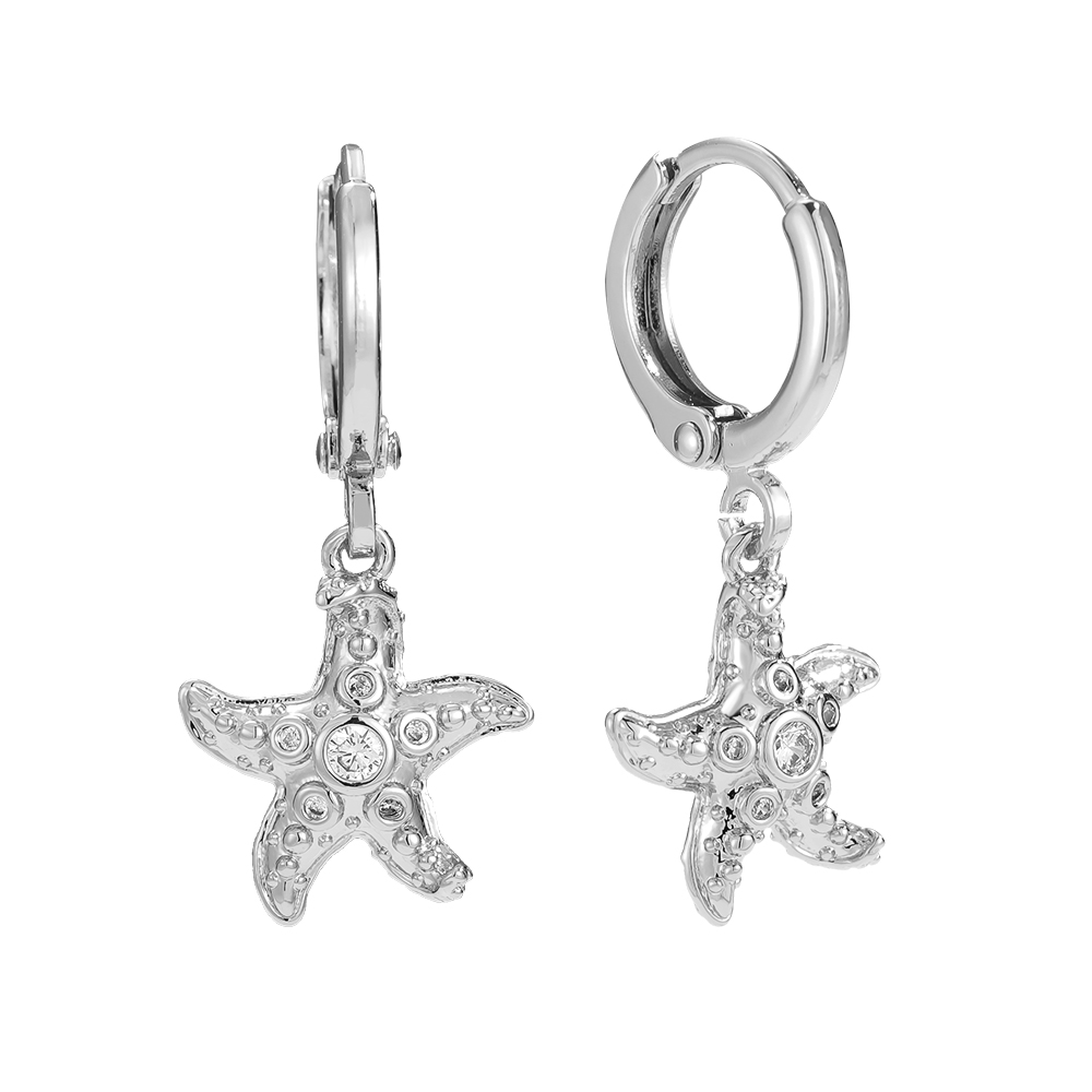 26mm Cute Star Diamond Vergoldete Ohrringe 26mm Cute Star Diamond Vergoldete Ohrringe