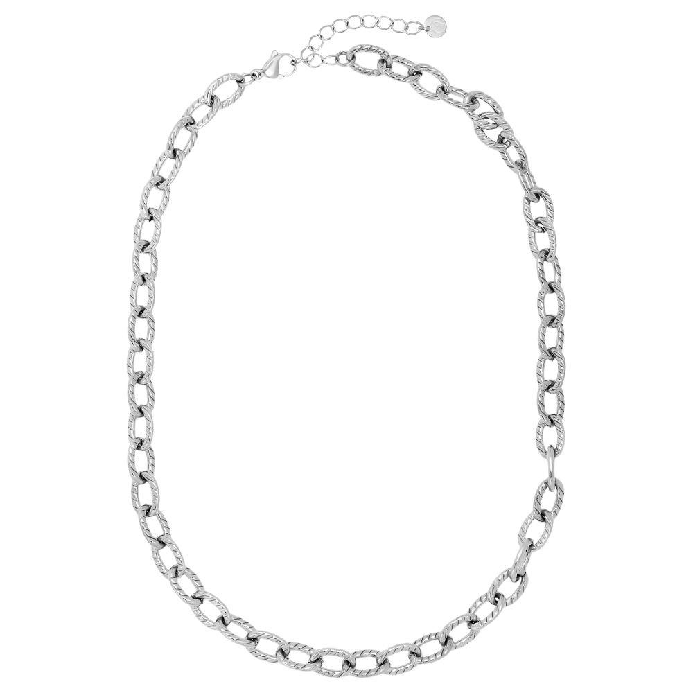 44cm Oval Chain Edelstahl Halskette     