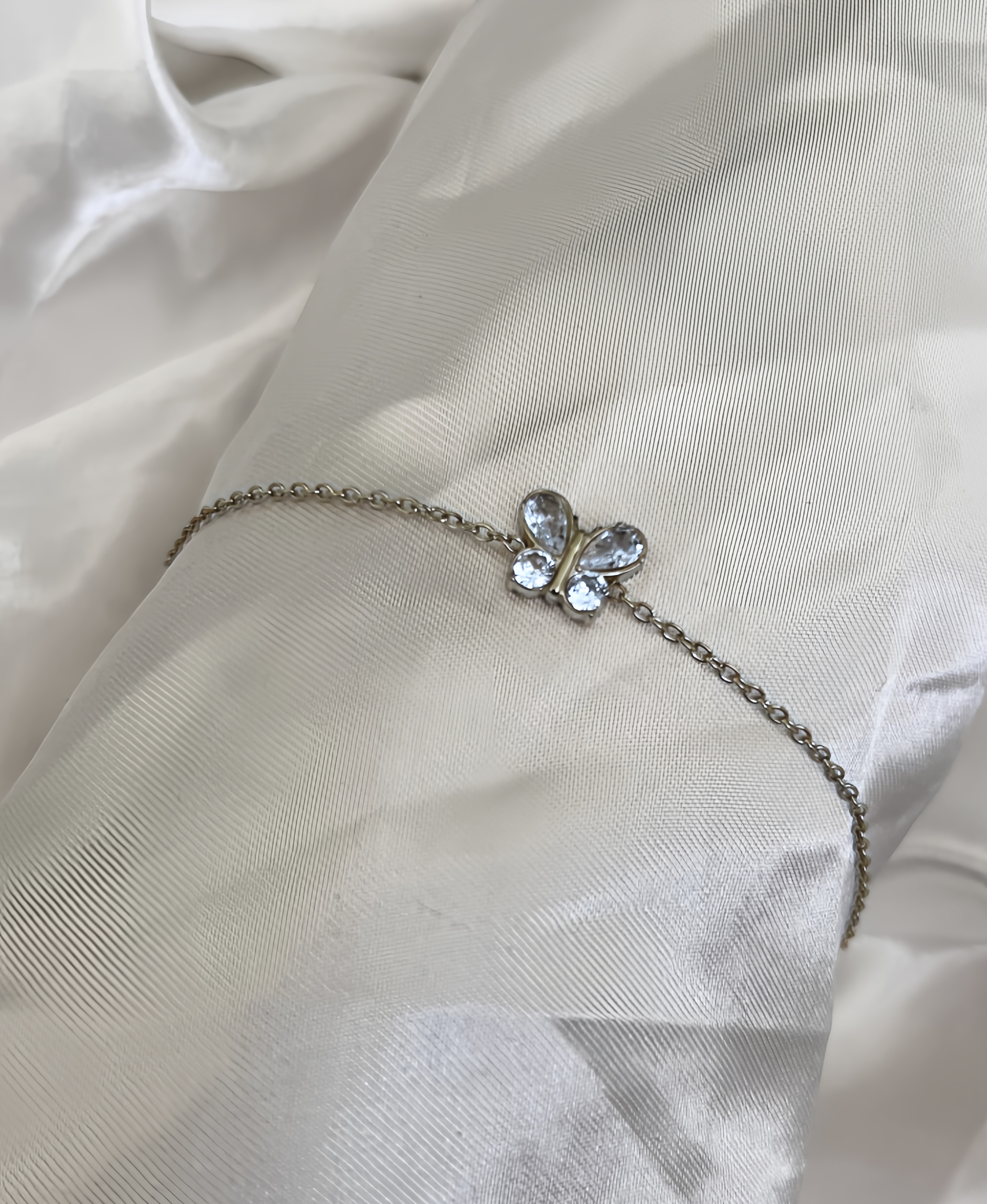 17cm Nice Diamond Butterfly Edelstahl Armkette 17cm Nice Diamond Butterfly Edelstahl Armkette
