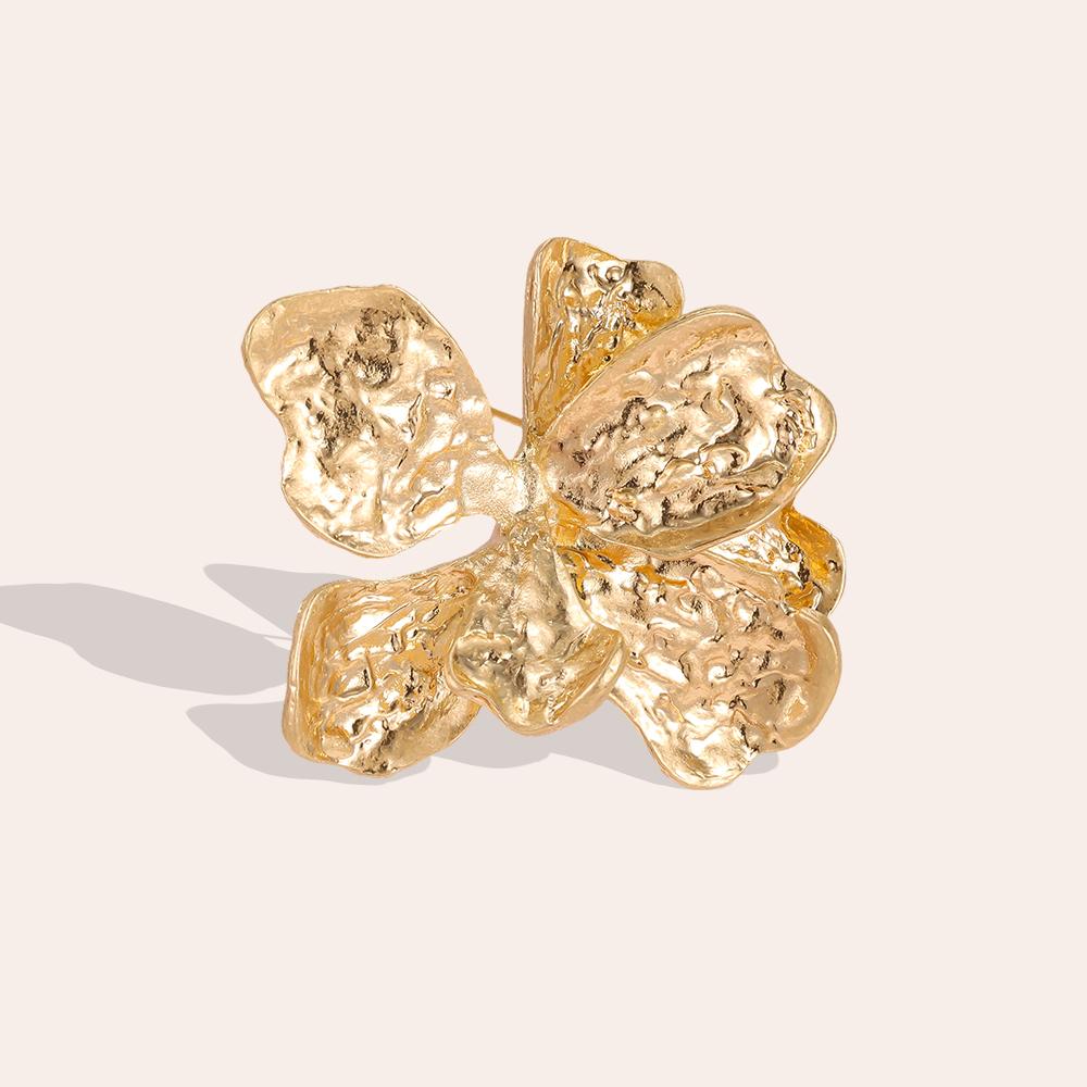 6.4cm goldene Blume Brosche       
