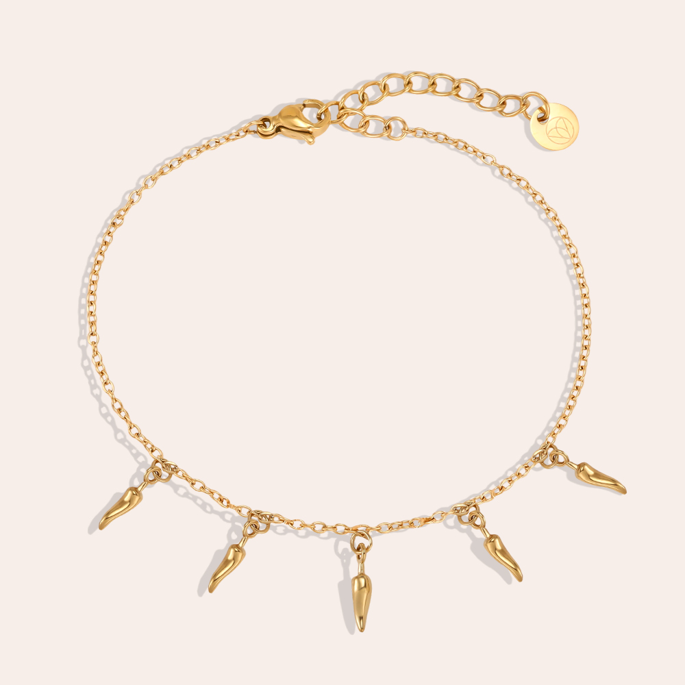 Edelstahl Armband 17cm viele kleine Chili 