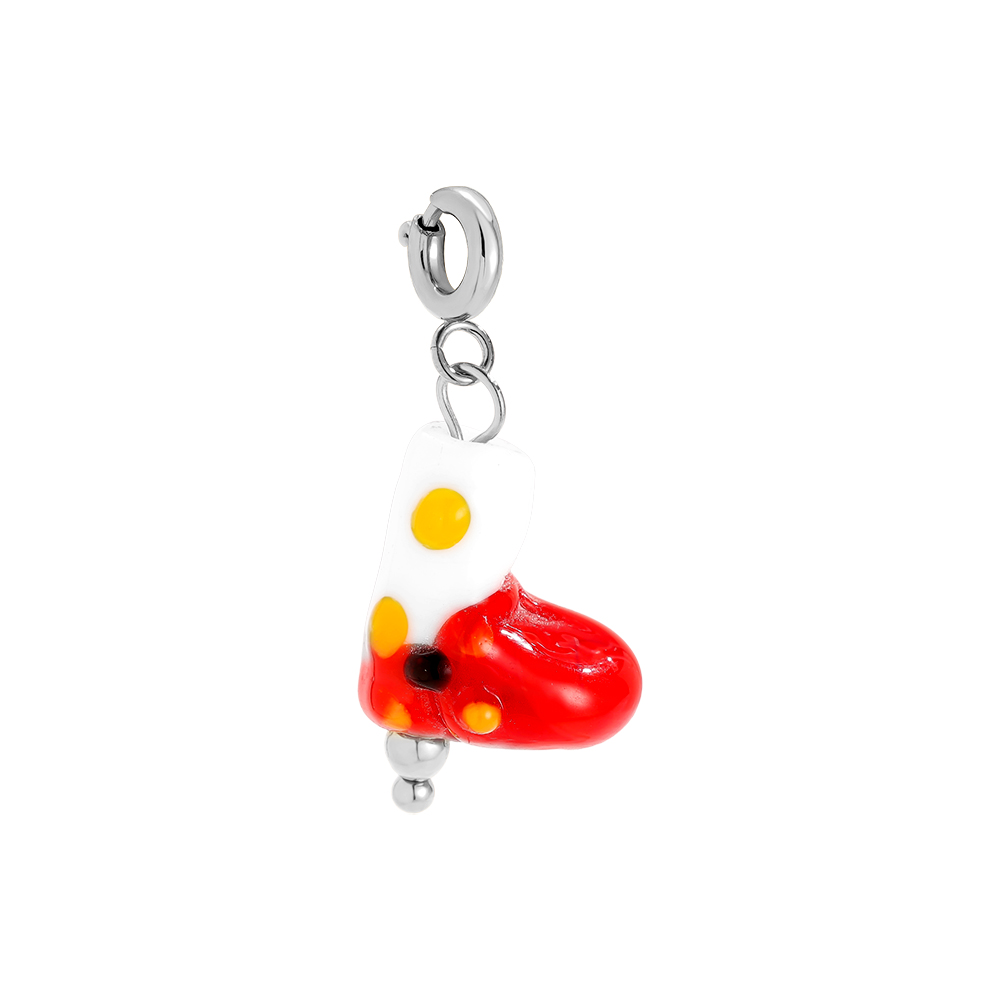1.3*2cm Spring Clasp Xmas Orange Point Boot Edelstahl Pendant       