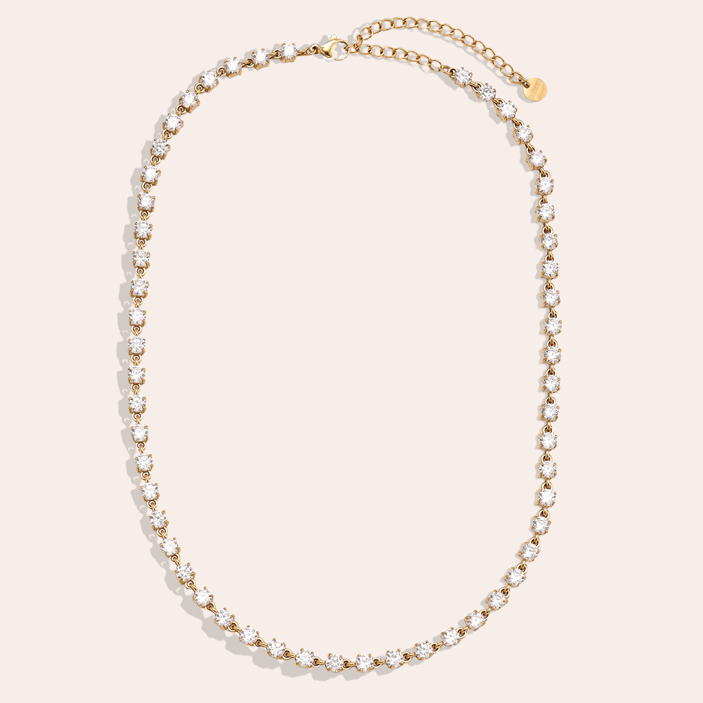 37cm Nice Diamond Chain Edelstahl Halskette   