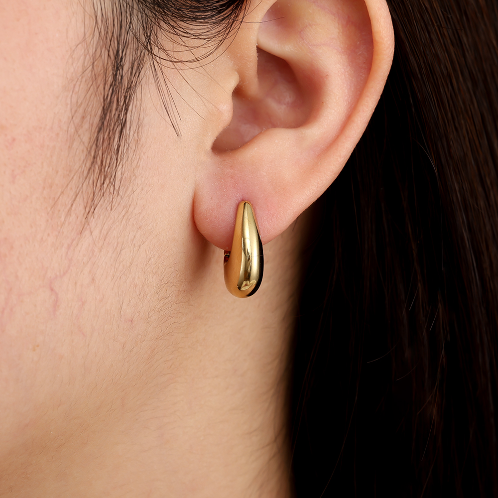 15mm Drop Hoop Edelstahl Ohrringe       