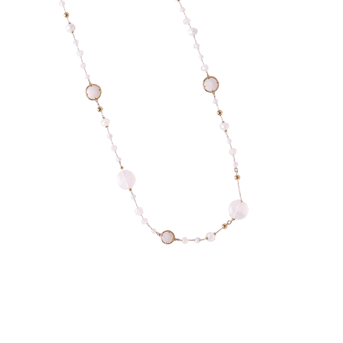 96cm Resin Kristallen Edelstahl Halskette