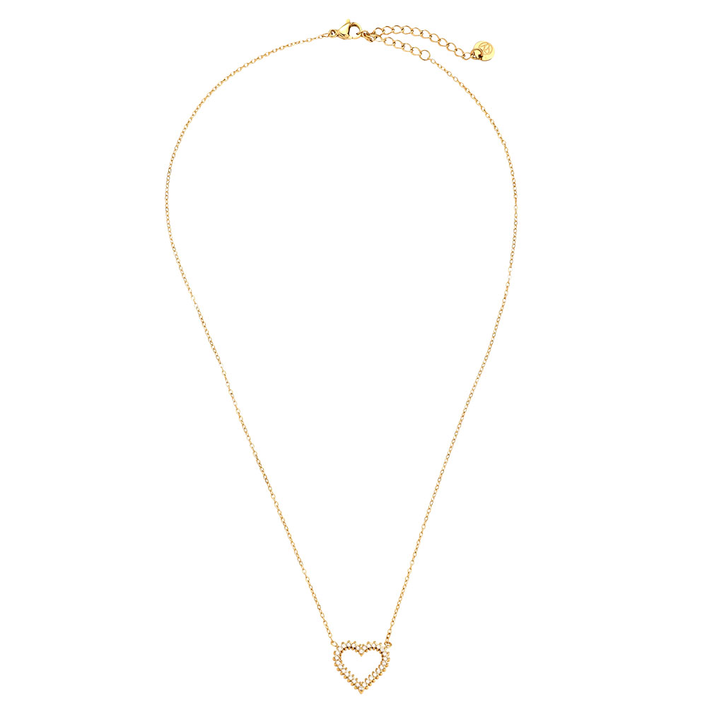 41cm Diamond Nice Heart Edelstahl Halskette    