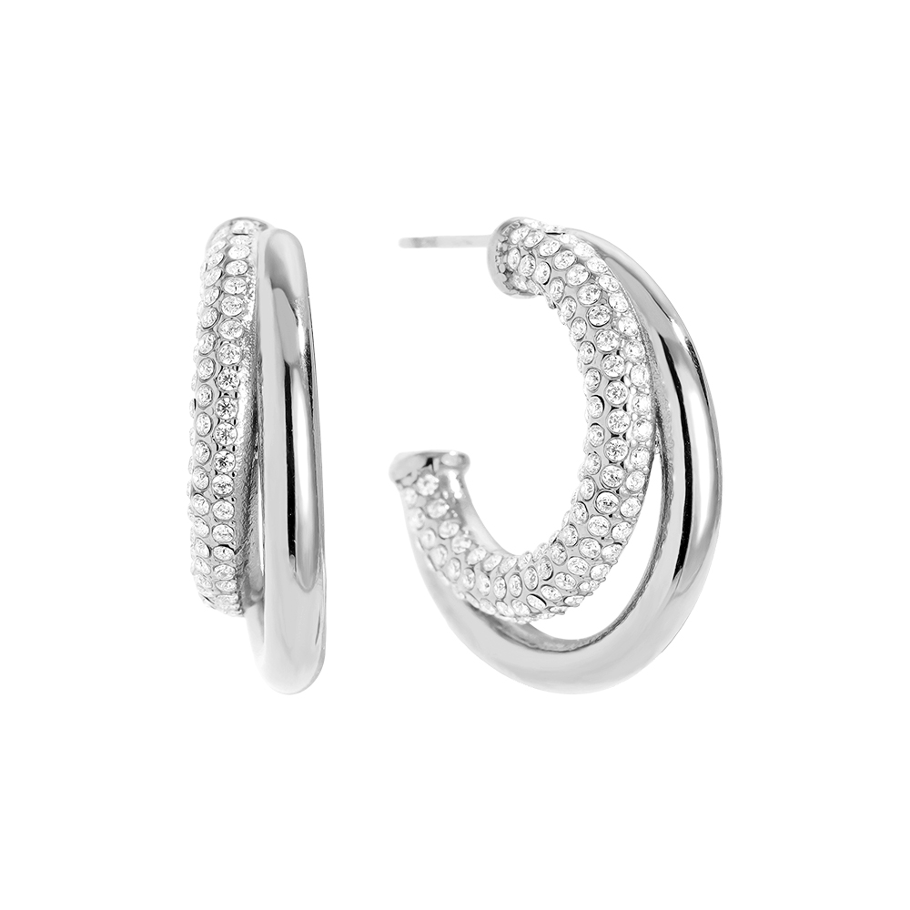 35mm Fine Diamond Hoop Edelstahl Ohrringe 