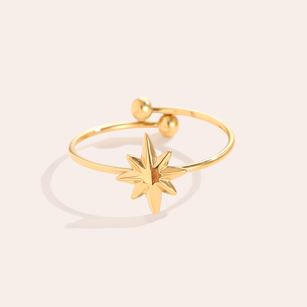 Sharp Star Edelstahl Ring     
