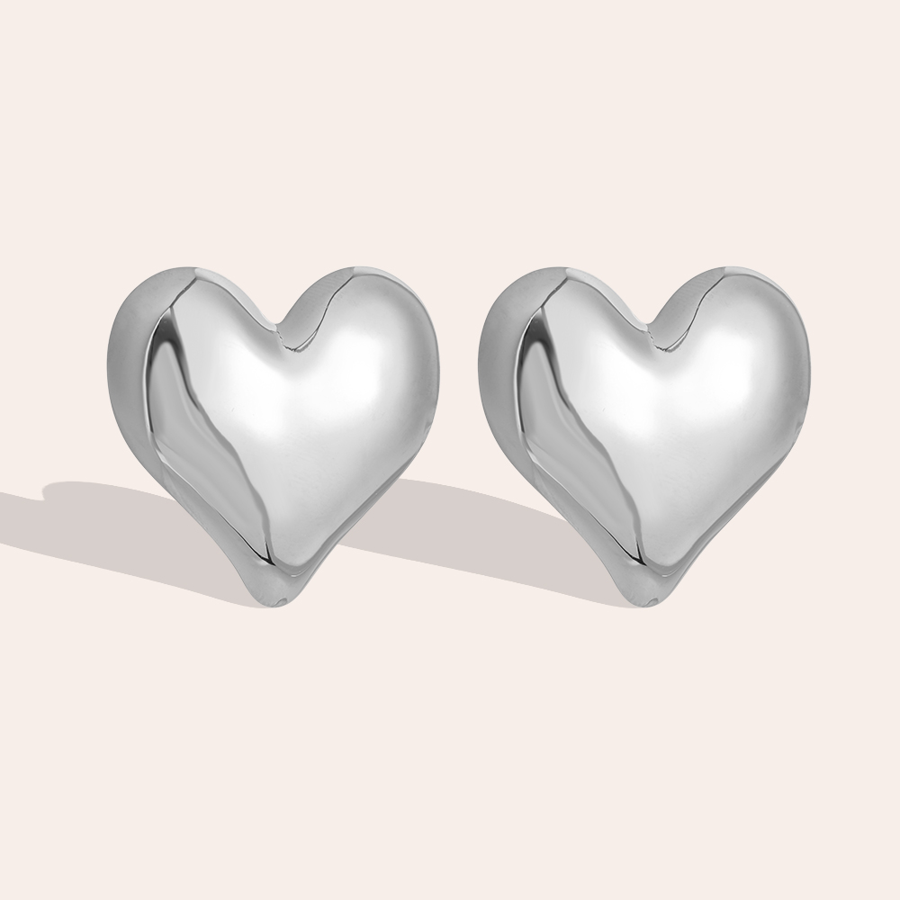 35*37mm Great Heart Edelstahl Ohrringe      