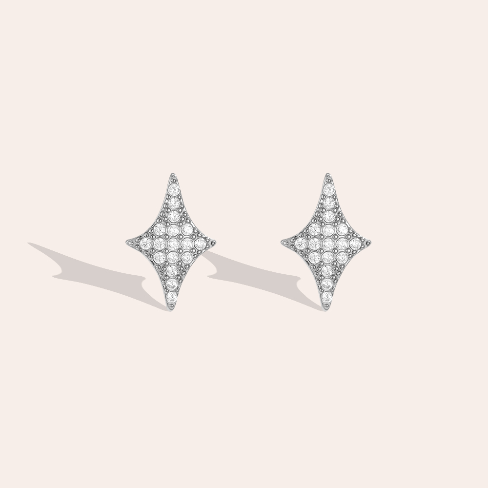 13mm Blink Stern Zirkonia Edelstahl Ohrringe