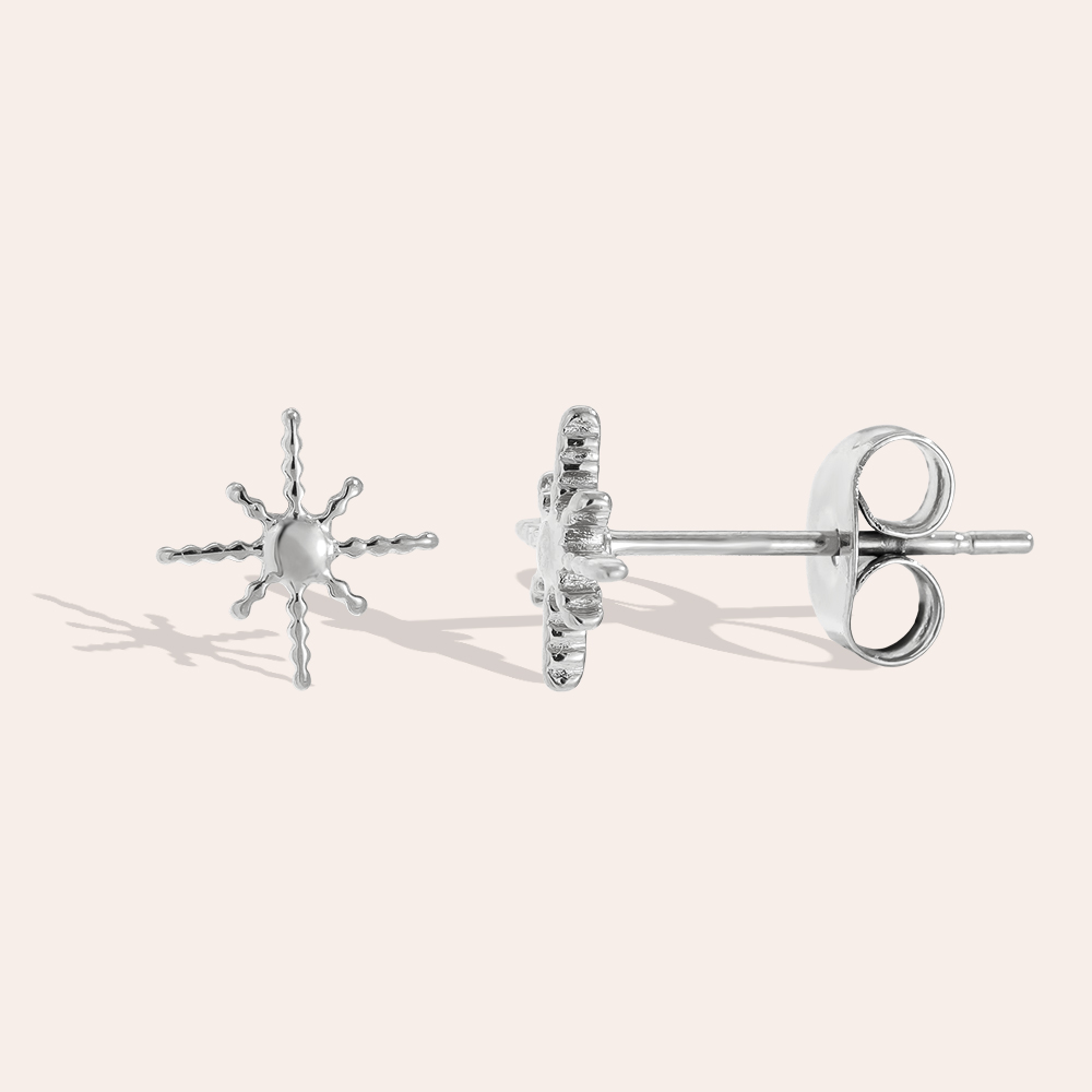 8mm Sharp Star Edelstahl Ohrringe       