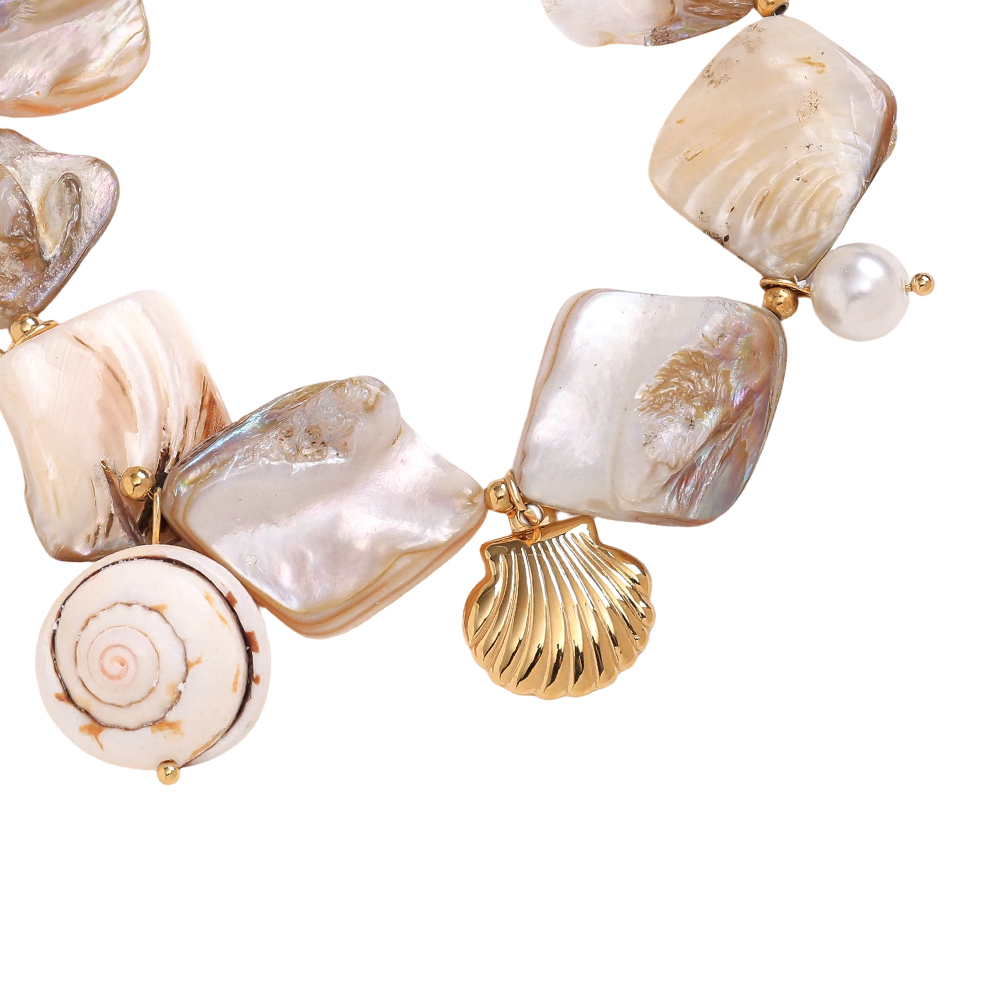 18cm Muschel-Ozean-Stil Edelstahl Armband  