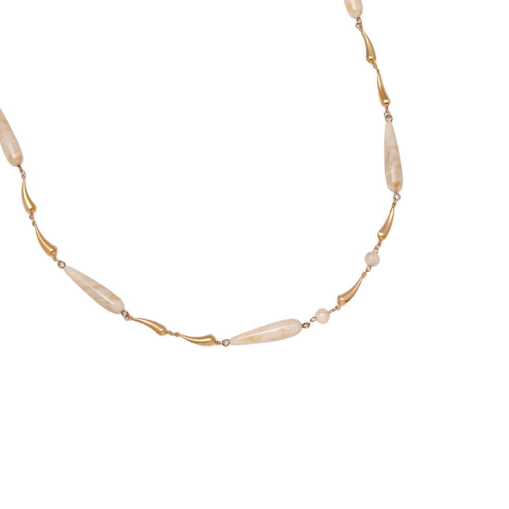 97cm Long Drop Resin Edelstahl Halsketten   