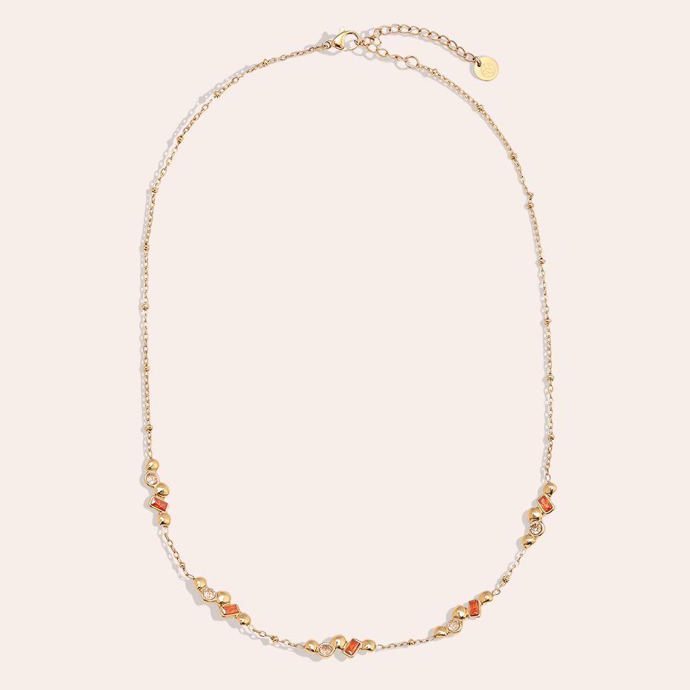 42cm Nice Diamond With Deco Edelstahl Halskette     