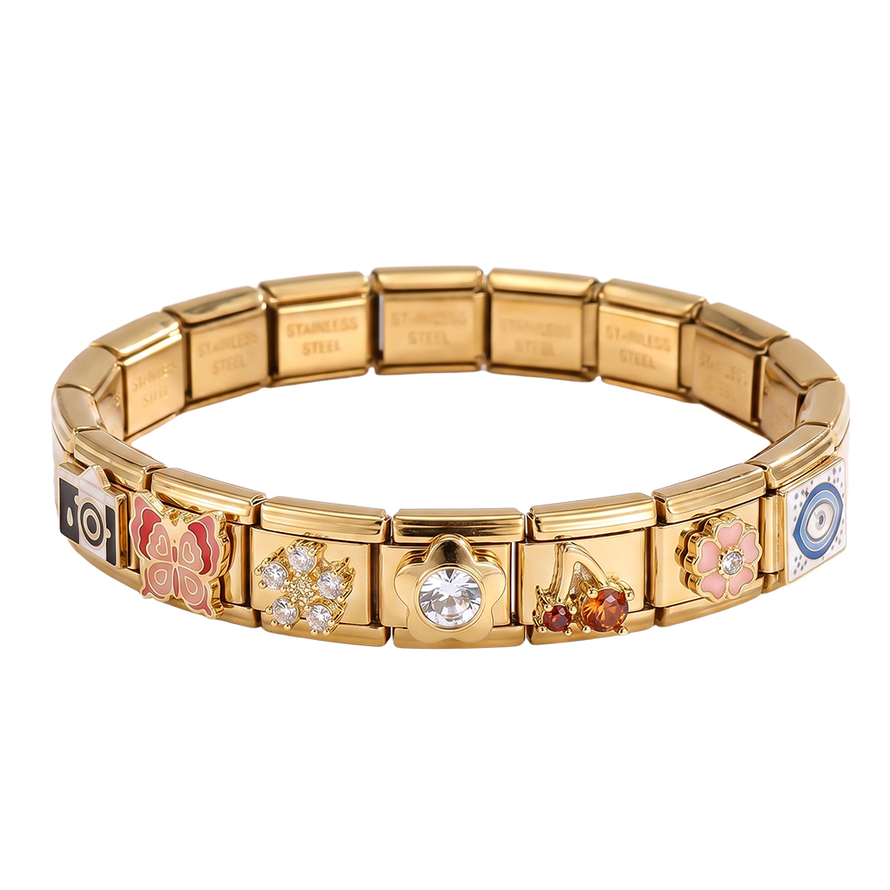 verstellbarer Modular Charms Edelstahl Armband    