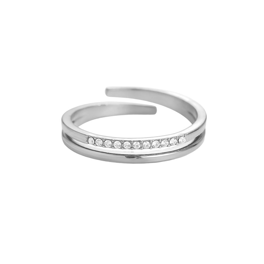 Easy Wraparound Diamond Edelstahl Ring     