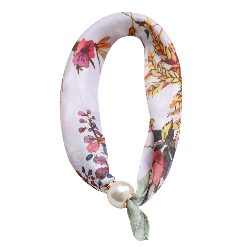 43cm Stilvolles Blumen Muster Perlen Schal 