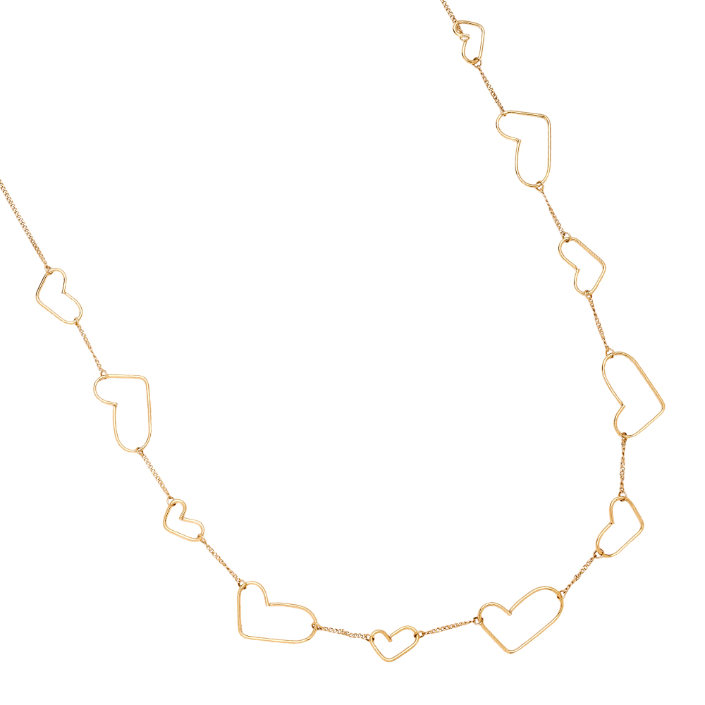 Edelstahl Halskette 90cm Cool Hearts