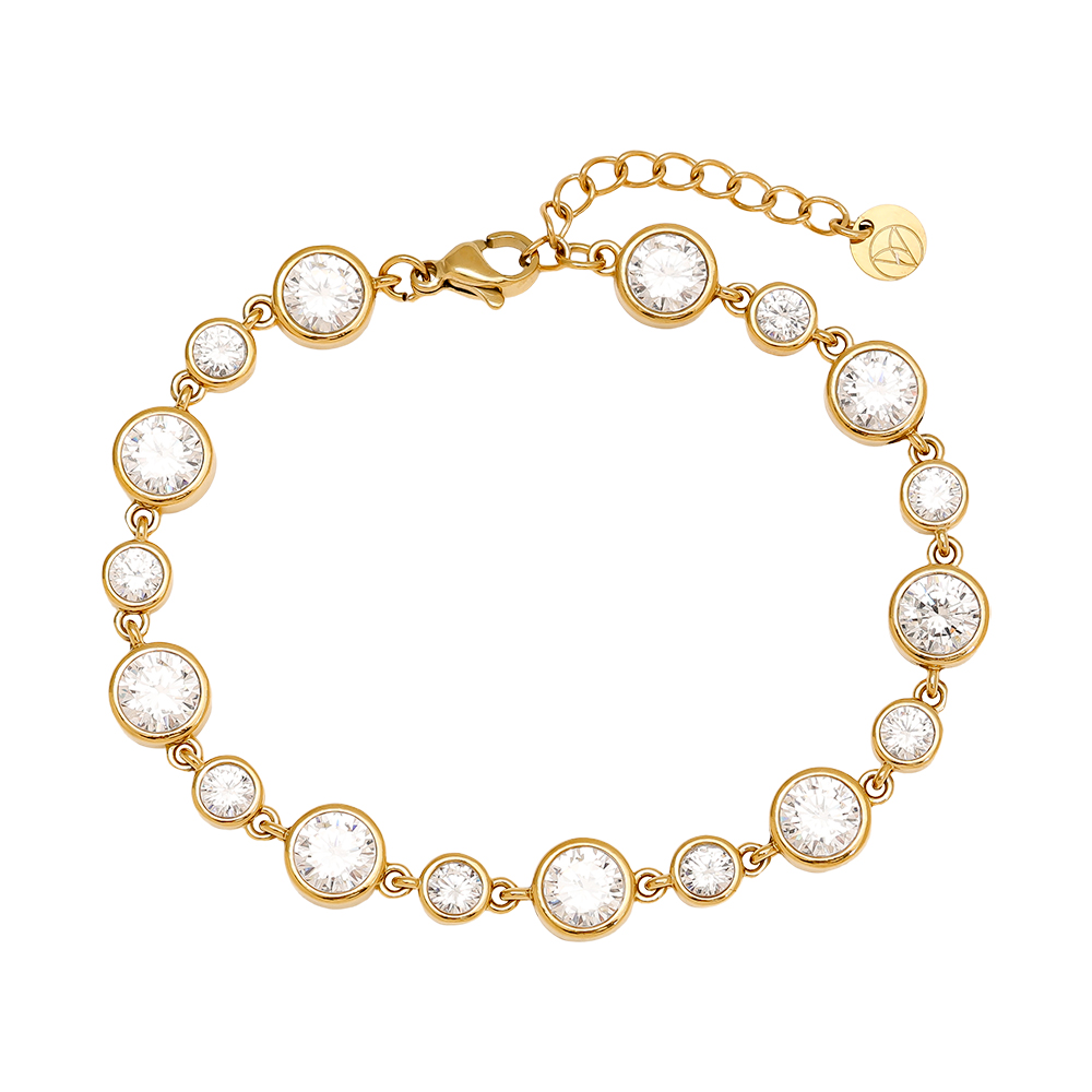 16cm Fancy Round Diamond Chain Edelstahl Armkette   