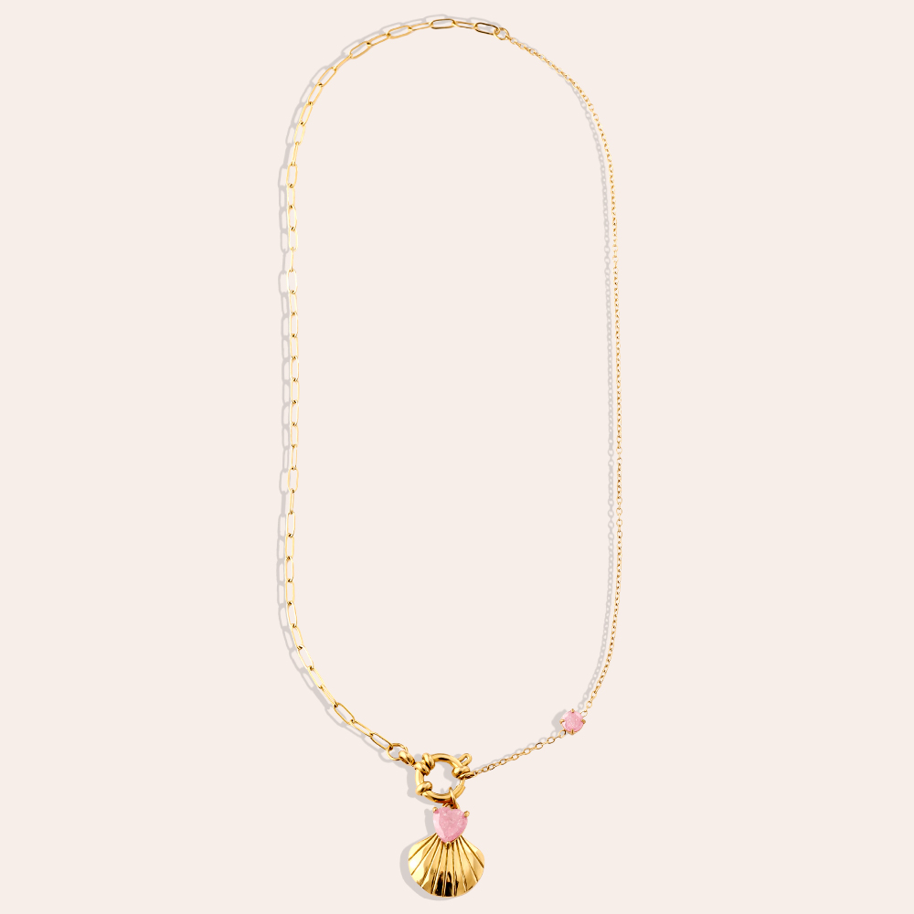 43cm Diamond Shell Edelstahl Halskette