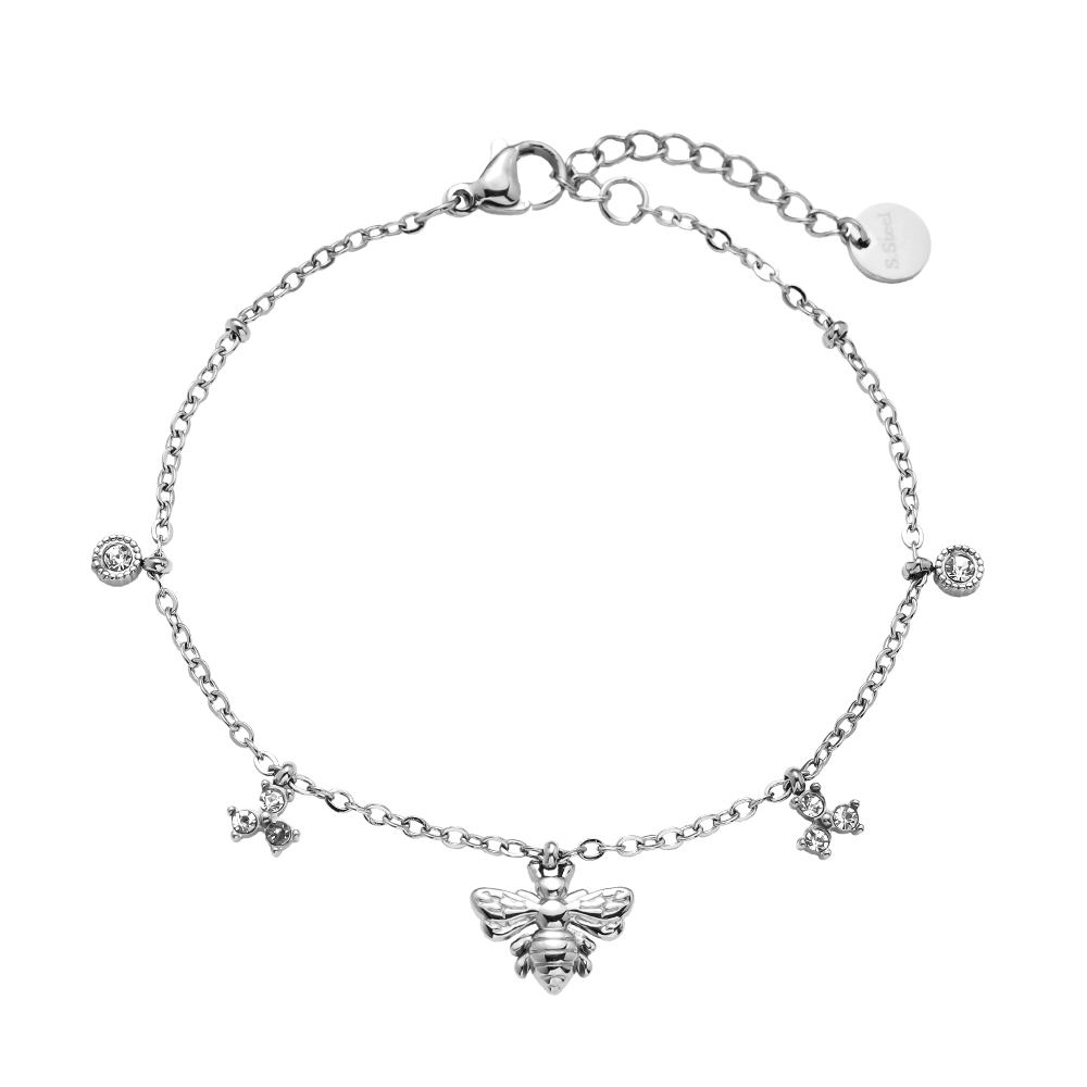17cm Bee And Diamond Edelstahl Armband 17cm Bee And Diamond Edelstahl Armband