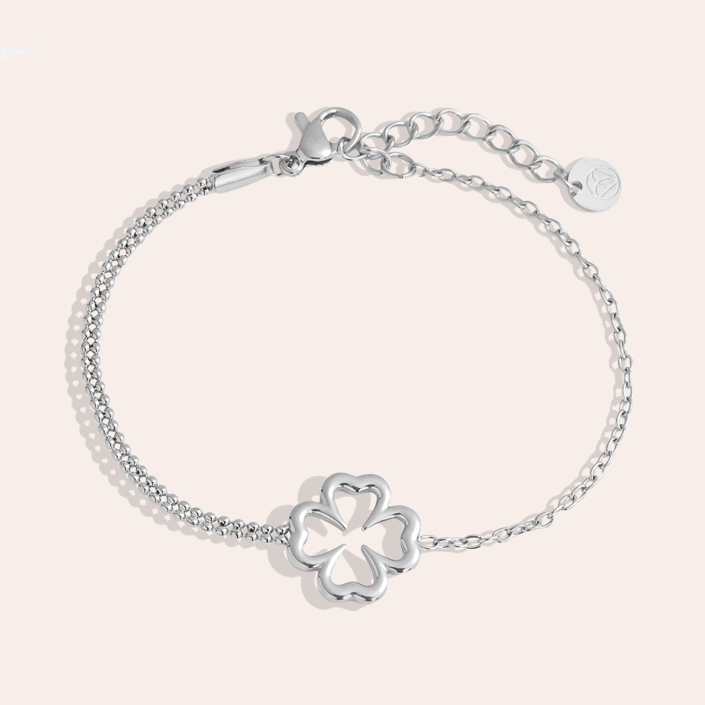 16cm Schlichte Blume Edelstahl Armkette       