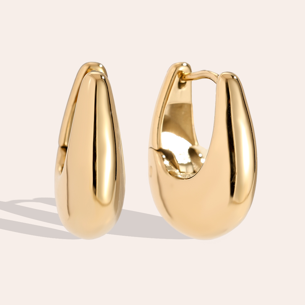 15mm Drop Hoop Edelstahl Ohrringe       