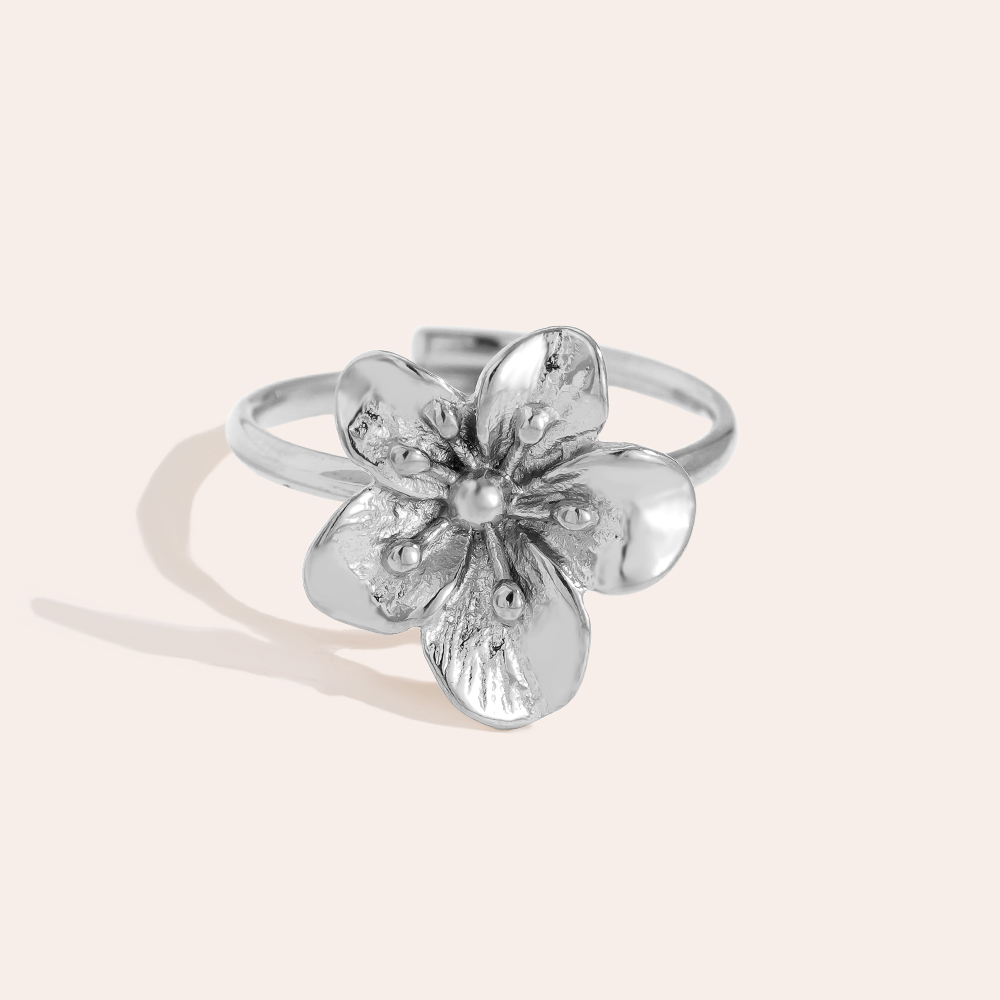Nice Flower Edelstahl Ring