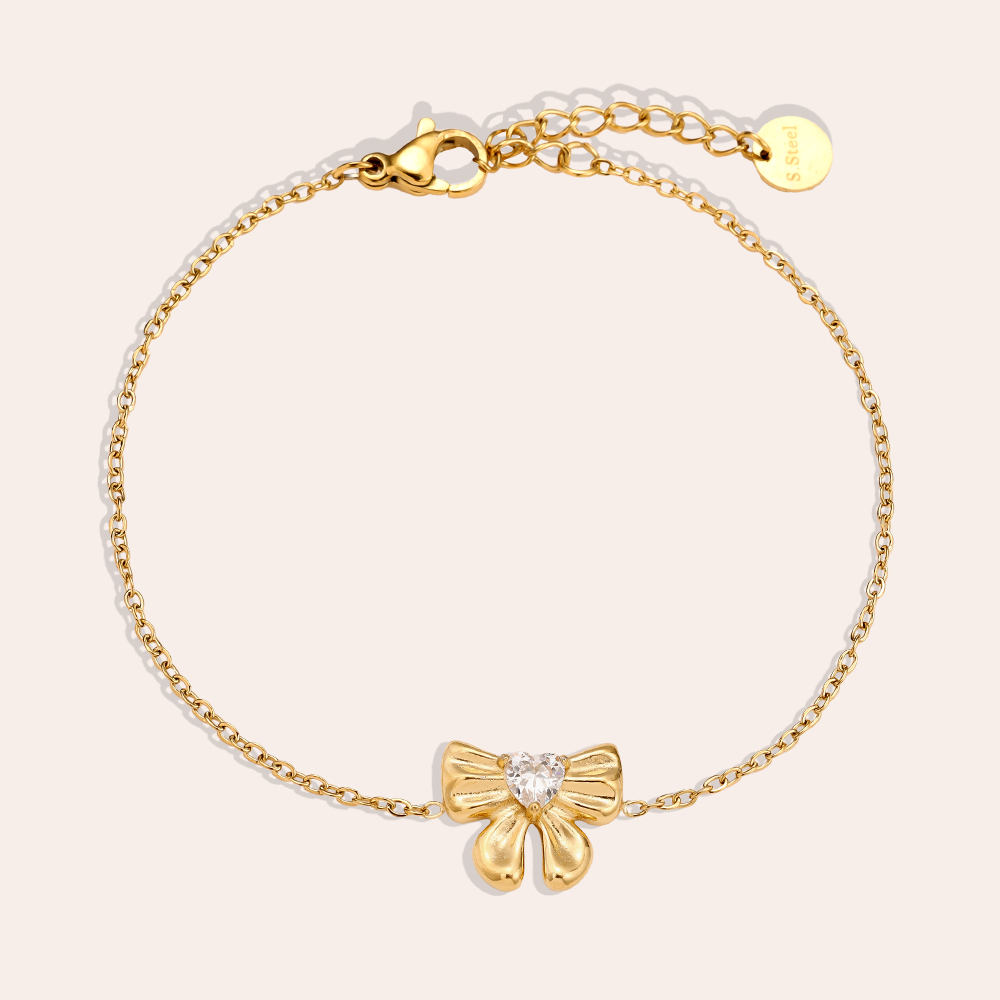 16cm Sweet Bowtie With Diamond Edelstahl Armband     