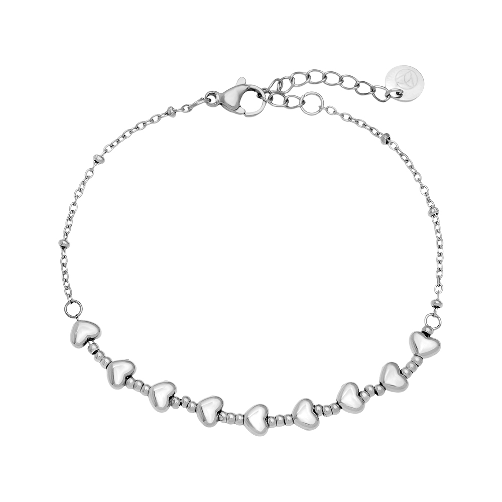 Edelstahl Armkette 17cm Heart Chain