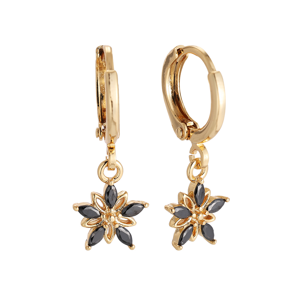 Vergoldete Ohrringe Diamond And Hollow Flower