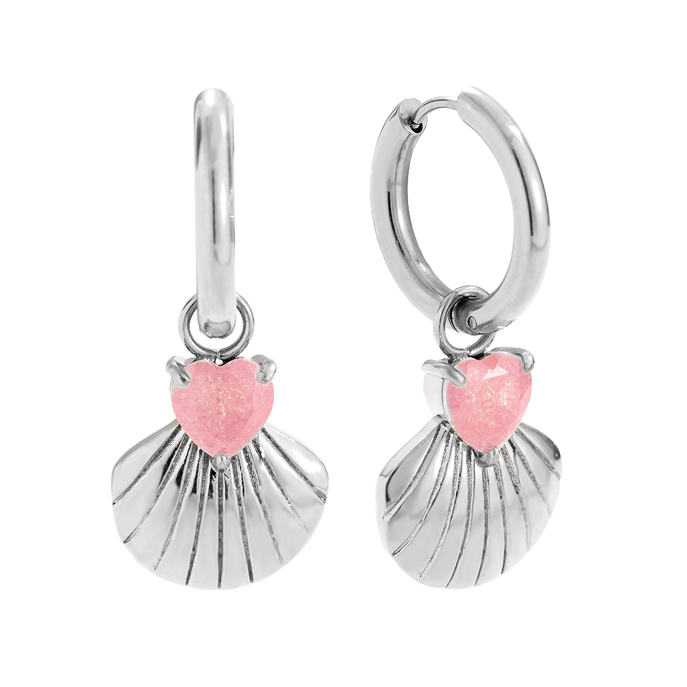 4.2cm Two Hearts Diamond Edelstahl Ohrringe