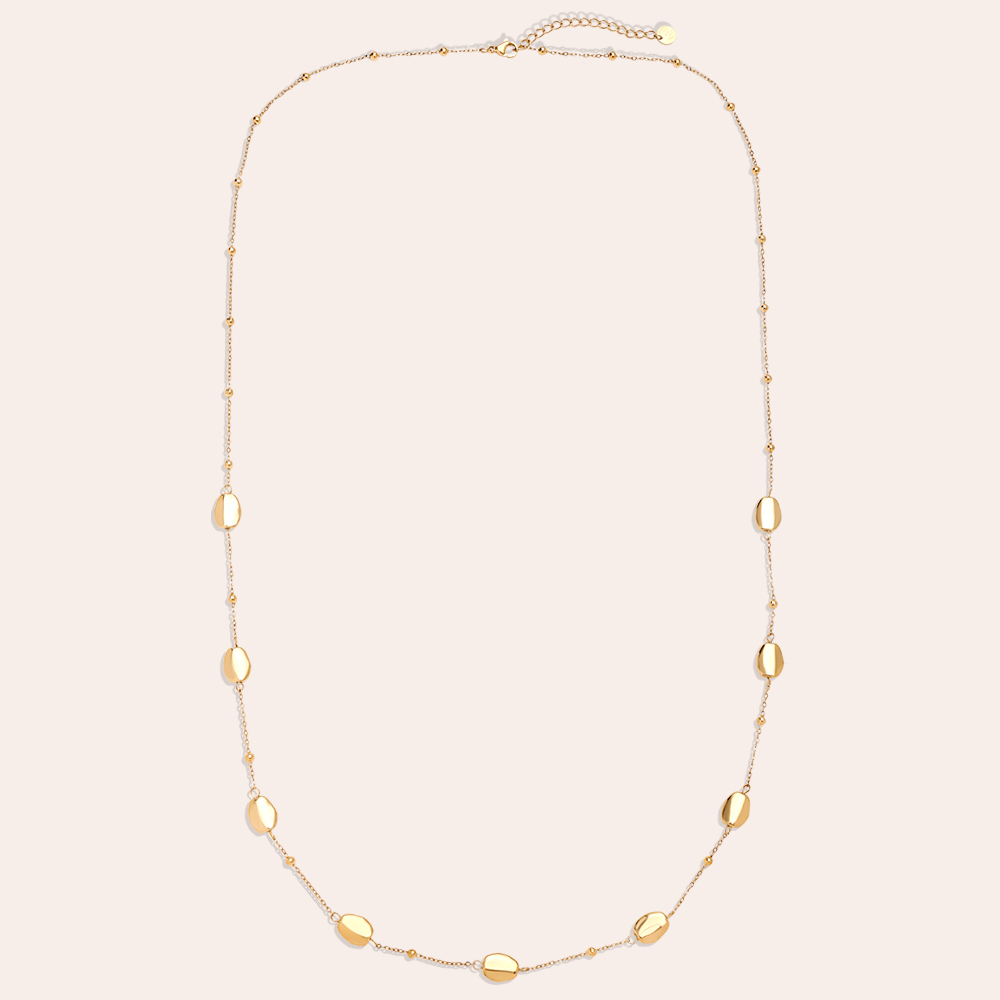 Edelstahl Halskette 80cm Uneven Oval Chain