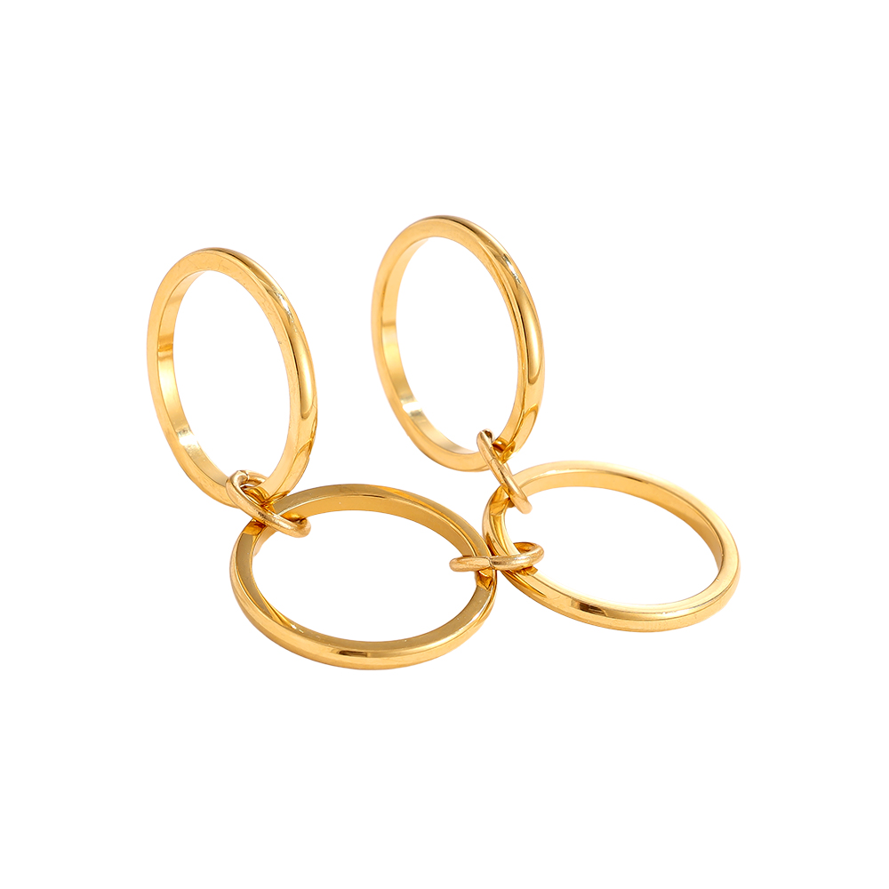 Simple Four Layer Ring Set Edelstahl Ring            